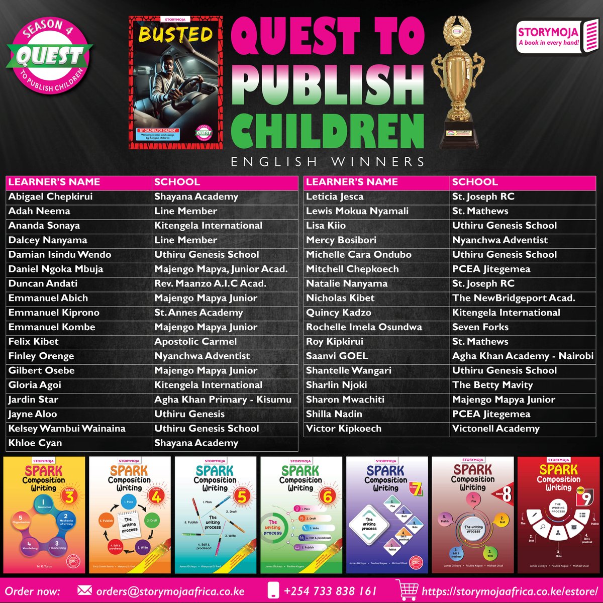 The results are in! 🏆
 Quest to Publish Children - Season 4 winners are here, and they’re redefining young storytelling.
Celebrate their imagination, passion &amp; brilliance with us → bit.ly/3jVgJ7D
 #QuestToPublish #ChildrenWriters #BookTok #Education