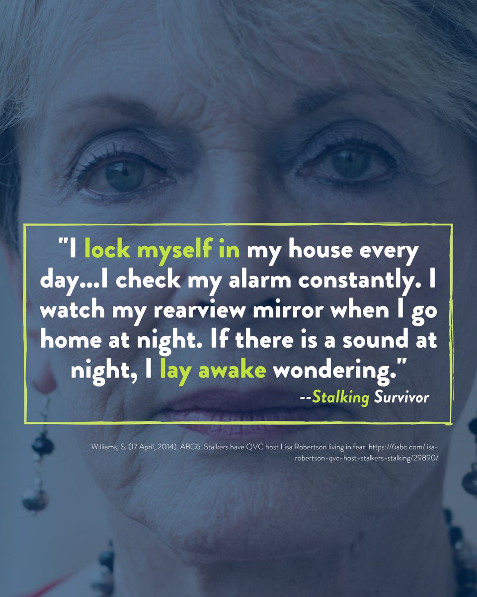 followuslegally's tweet image. Stalking is terrifying. Many survivors become hypervigilant, constantly fearful about when the stalker will return.
