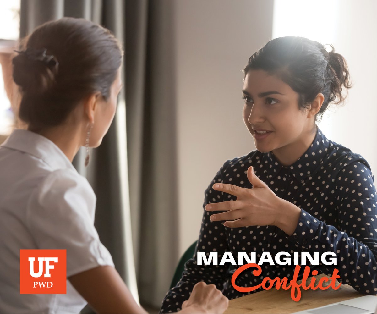 AccessUF's tweet image. Build your confidence handling tough situations with our Managing Conflict online course—practical skills you can use right away, 100% online.
Start today: go.ufl.edu/rtbkm0w