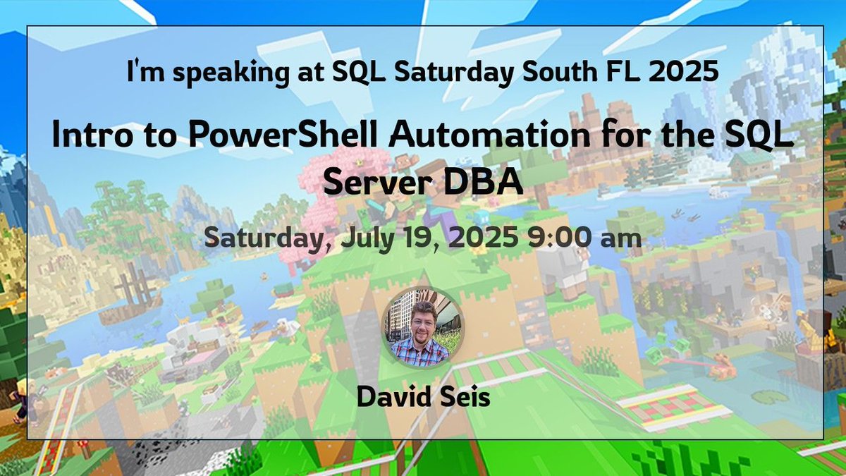 TBSSUG's tweet image. SQL Saturday South Florida is in TWO DAYS!  🌴
Check out the schedule and register here: sqlsaturday.com/2025-07-19-sql… 
I am presenting too 🎉, I hope to see you there! 🙂
#sqlsaturday #sfssug