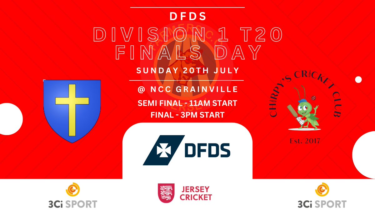 🔴 CLUB CRICKET 🔴

A huge weekend of T20 cricket ahead! 🏏🔥

Both the Premier &amp; Division 1 T20 Finals Days take place at NCC Grainville across Saturday &amp; Sunday.

All games will be live-streamed on YouTube via our media partners <a href="/3Ci_Sport/">3Ci_Sport</a> 📺