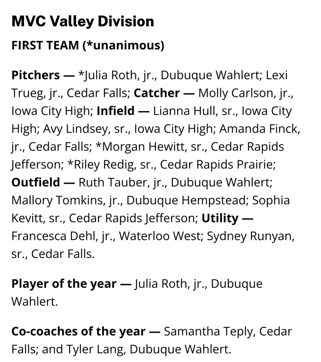 jaytep72's tweet photo. So proud of Sam and her staff for earning co-coach of the year honors!  They have put so much time, effort and emotion into the program over the last 3 years.      Congrats to Lexi Trueg, Amanda Finck, and Sydney Runyan on being selected First Team All-Conference! https://t.co/CDUEGP9avZ