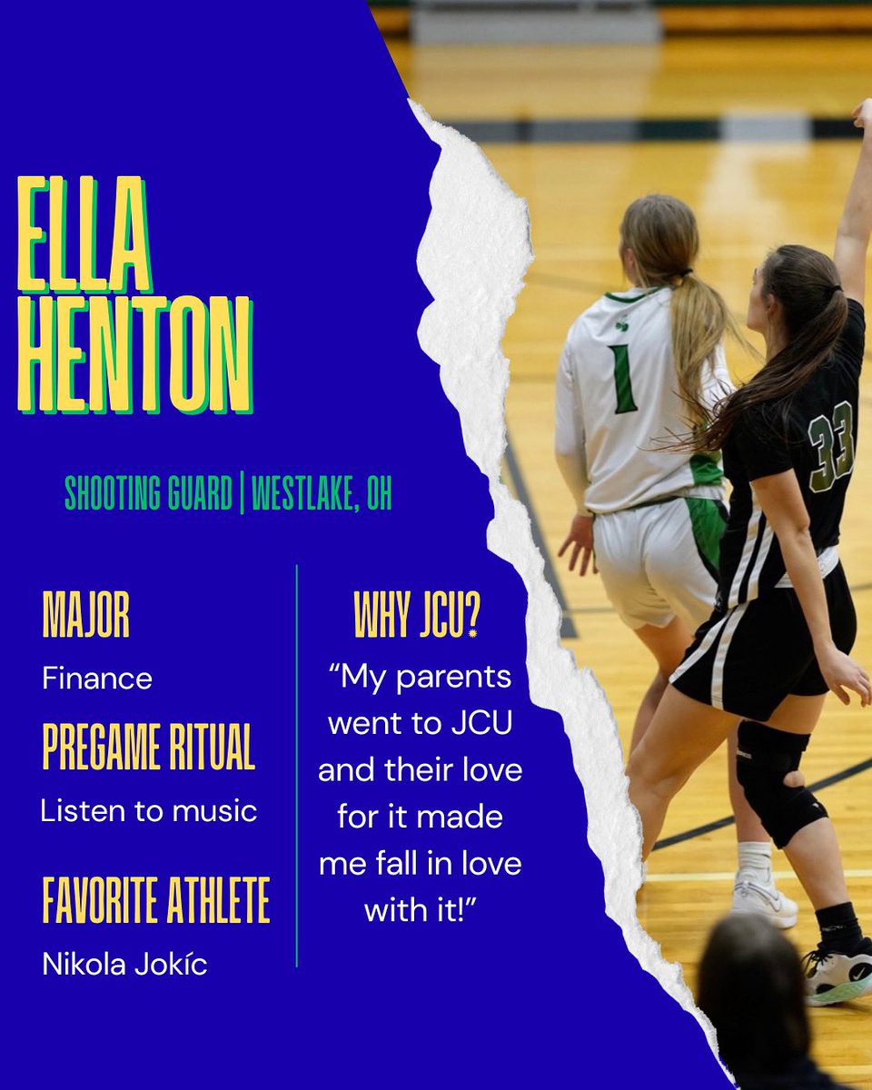 JCU_WBB's tweet image. Everyone welcome Ella Henton from Westlake, OH to the squad!!⚡️📊🎶🏀 @henton_ella27 @jcusports @JohnCarrollU