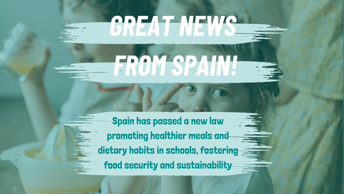 This spring,  🇪🇸 Spain passed a decree to make school meals healthier — freshly cooked food only, no junk or sodas. 🍎🥗 A major step to tackle childhood obesity, especially in low-income families. #HealthySchools #FreshMeals
Read more here! safefoodadvocacy.eu/spain-passes-l…