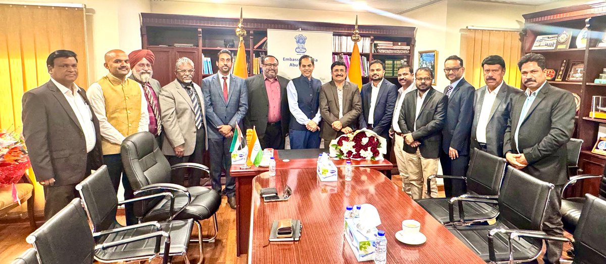 India in UAE (@indembabudhabi) on Twitter photo Amb <a href="/sunjaysudhir/">Sunjay Sudhir</a> met the new office bearers of the India Social & Cultural Centre (ISC) Al Ain today.
They discussed furthering 🇮🇳🇦🇪 cultural ties and issues pertaining to the welfare of the Indian community in Al Ain. Amb <a href="/sunjaysudhir/">Sunjay Sudhir</a> met the new office bearers of the India Social & Cultural Centre (ISC) Al Ain today.
They discussed furthering 🇮🇳🇦🇪 cultural ties and issues pertaining to the welfare of the Indian community in Al Ain.