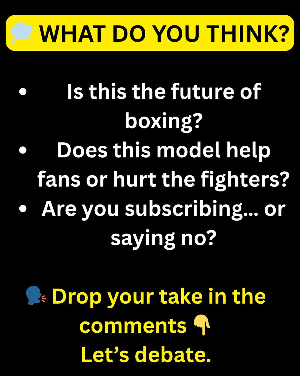 📣 BIG CHANGE IN BOXING!

Turki Alalshikh just confirmed: boxing is moving away from PPV and going full-time to a DAZN subscription model. That means no more $80+ fight nights, just one monthly fee for access to everything.

But is this really good for boxing?

Let’s talk. ⬇️