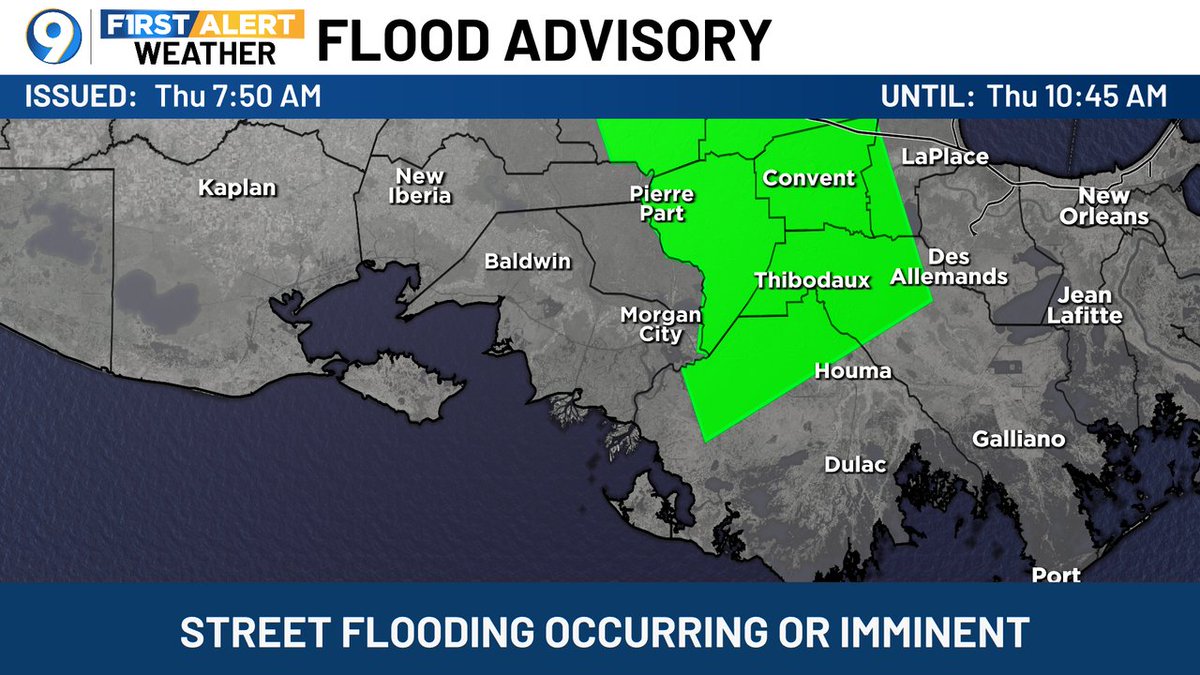 SteveWAFB's tweet image. A FLOOD ADVISORY has been issued for the areas in green. Turn around, don't drown! More >> wafb.com/weather?utm_me… #LAwx