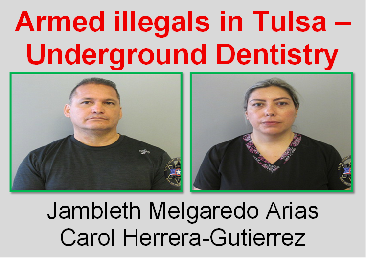 Illegals in Tulsa → Husband-wife team performing dentistry and providing medication from an apartment.  

Here's what you won't find in the news:
💥Now we know the exact address, not just a general location💥Sugarberry Apartments - known trouble spot for law enforcement -