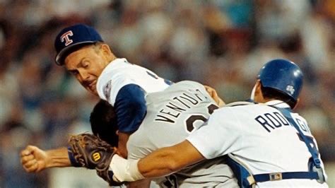 I987: Robin Ventura sets an NCAA record by getting a hit in 57 straight games. 

1993: Nolan Ryan sets an MLB record by hitting Robin Ventura 57 straight times in one game.

Advantage: Ryan
