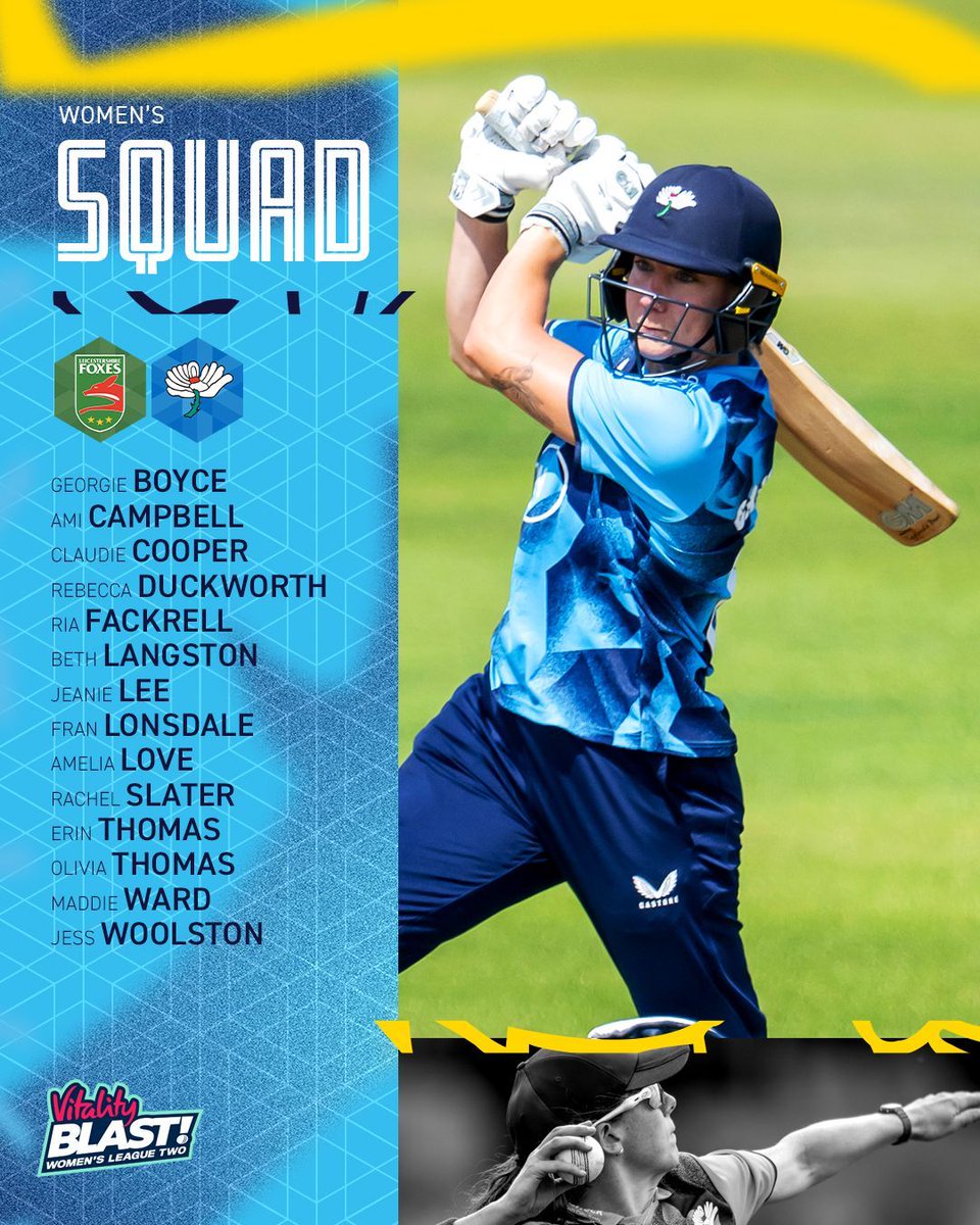 Here's our squad as we take on Leicestershire Foxes in an away double header tomorrow ⚔

Read the match preview ➡ yorkshireccc.com/news/leicester…