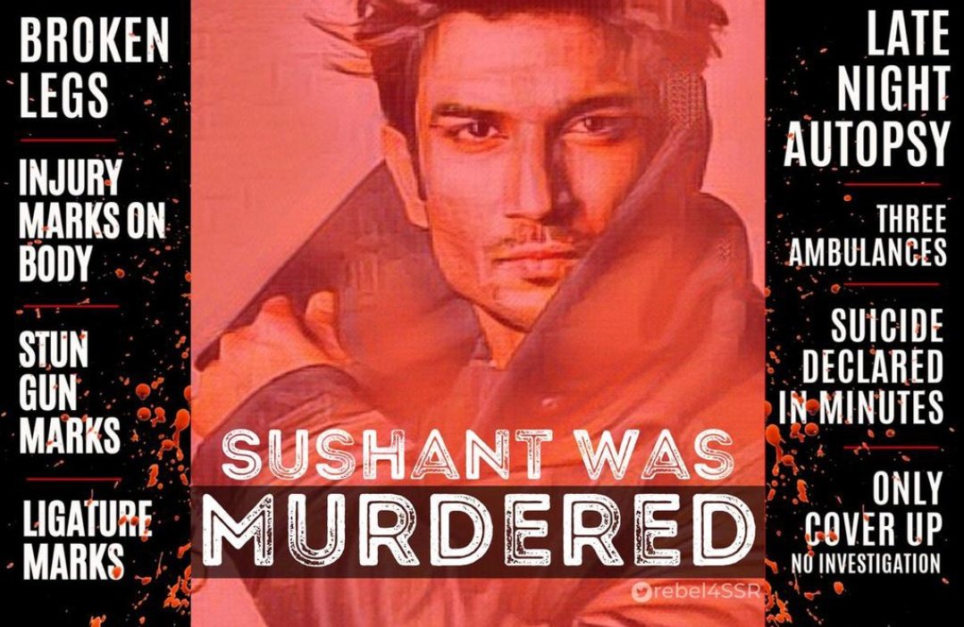 Several attempts hve been made &amp; lies hve been propagated abt Sushant being depressed &amp; druggie to cover up D case.

Bt no matter how much they try to hide D truth, it will not change the fact tht Sushant was brutally murdered.!!

#BoycottBollywood
Chronology Of Events InSSRCase
