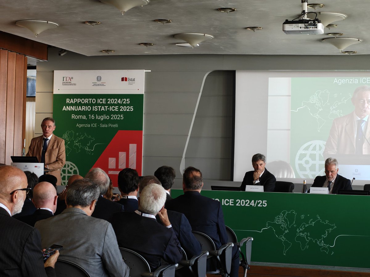 camcomitacipro's tweet photo. 🇮🇹🇨🇾 At ICE Report 2024-25 presentation made by @ITAtradeagency Pres @matteozoppas and #Istat Pres #Chelli with Min @adolfo_urso and @Antonio_Tajani. @camcomitacipro is proud to contribute to Italy's €700bn export goal supporting companies in Cyprus & #MedRegion. #MadeInItaly🚀 https://t.co/Nnz7AaW4VC