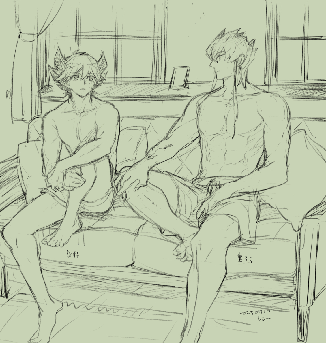 昨日練習してたやつ
暑いから半ズボンにしたかったんですけども…幼馴染だしいいか～