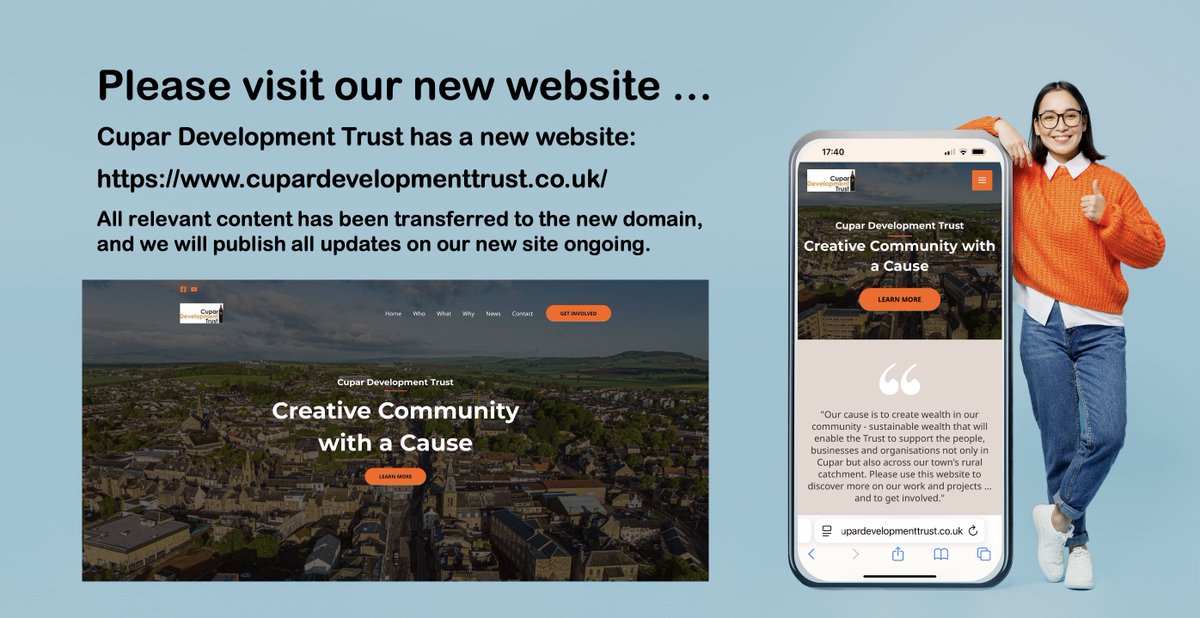 CuparNow (@cuparnow) on Twitter photo Cupar Development Trust has a new website to help share their community-benefit work and projects. Visit cupardevelopmenttrust.co.uk for more.
<a href="/InvestFife/">InvestFife</a> <a href="/welcometofife/">Welcome to Fife</a> <a href="/FifeChamber/">Fife Chamber of Commerce</a> Cupar Development Trust has a new website to help share their community-benefit work and projects. Visit cupardevelopmenttrust.co.uk for more.
<a href="/InvestFife/">InvestFife</a> <a href="/welcometofife/">Welcome to Fife</a> <a href="/FifeChamber/">Fife Chamber of Commerce</a>