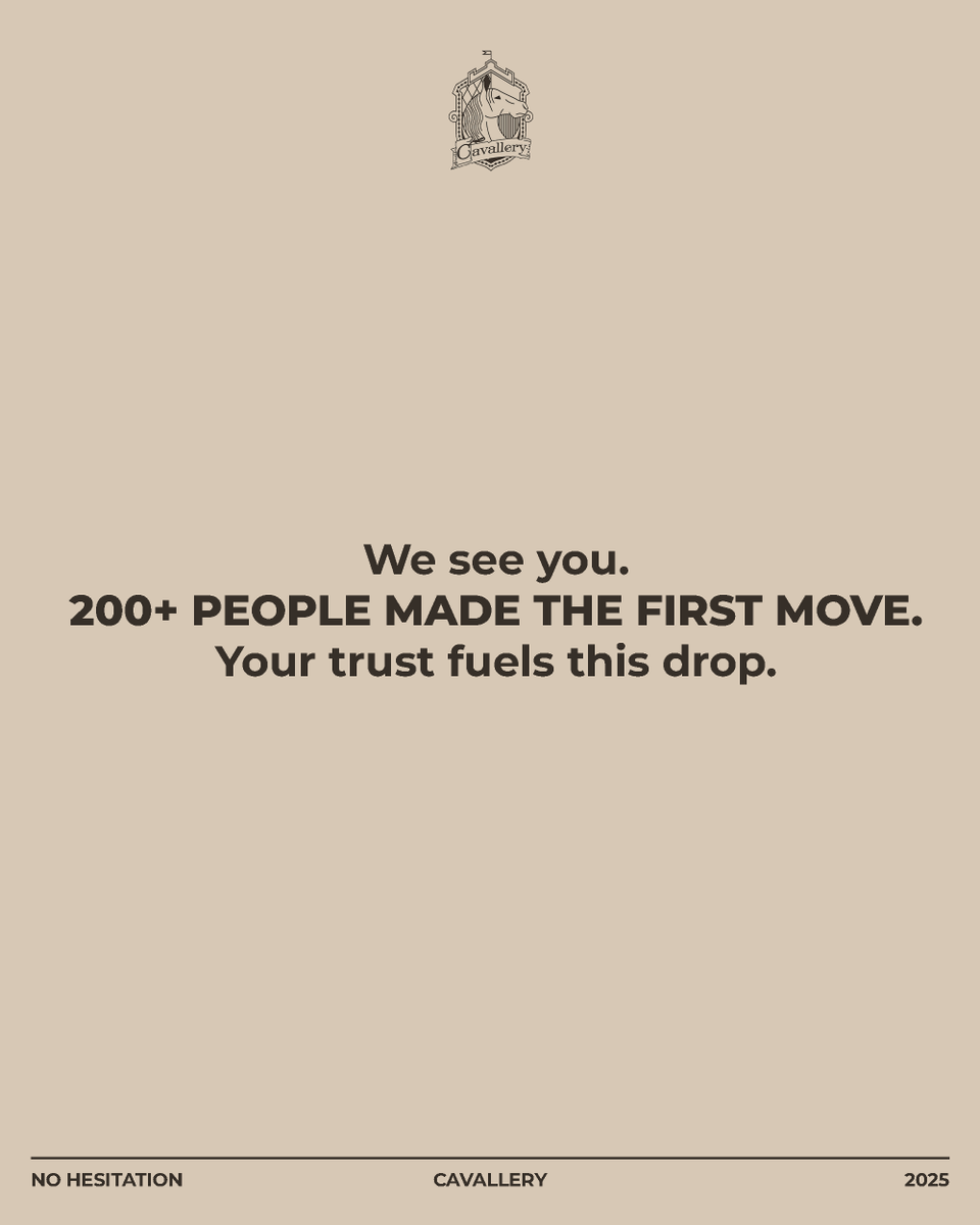 CavalleryID's tweet image. 200+ have made their move.
Thank you for the trust.
The drop’s still open - until 1 August.
Secure yours via link in bio.

[ #NOHESITATION #JKT48Erine #JKT48 #CavalleryID ]