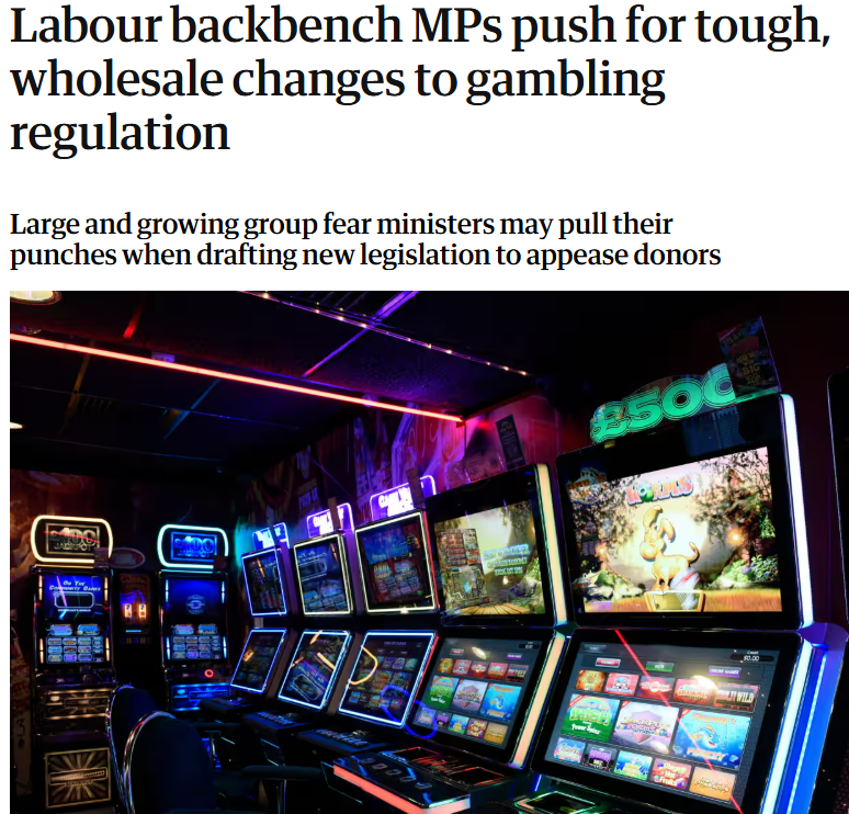cleanupgambling's tweet image. "A new Gambling Act will be needed to meet our manifesto commitment to reducing gambling-related harm."
Bring it on!
theguardian.com/society/2025/j…