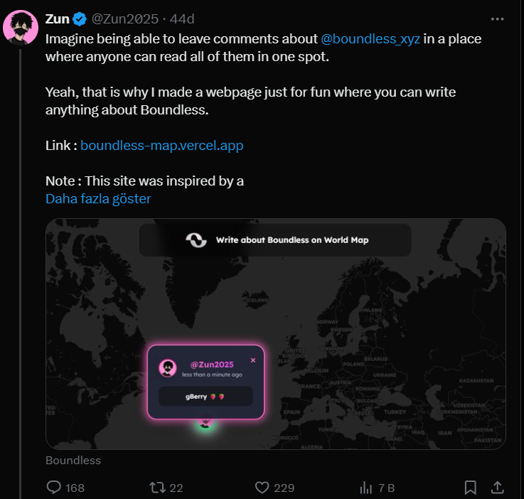 serkankels's tweet image. 🚨 The Boundless Map project didn’t just draw inspiration from my Succinct Map  it directly copied it.

Then came this:
&quot;Saw it on my timeline, no idea who made it.&quot;
Seriously?

This is disrespectful to creators.
There’s a big difference between being inspired and copying.

👇…