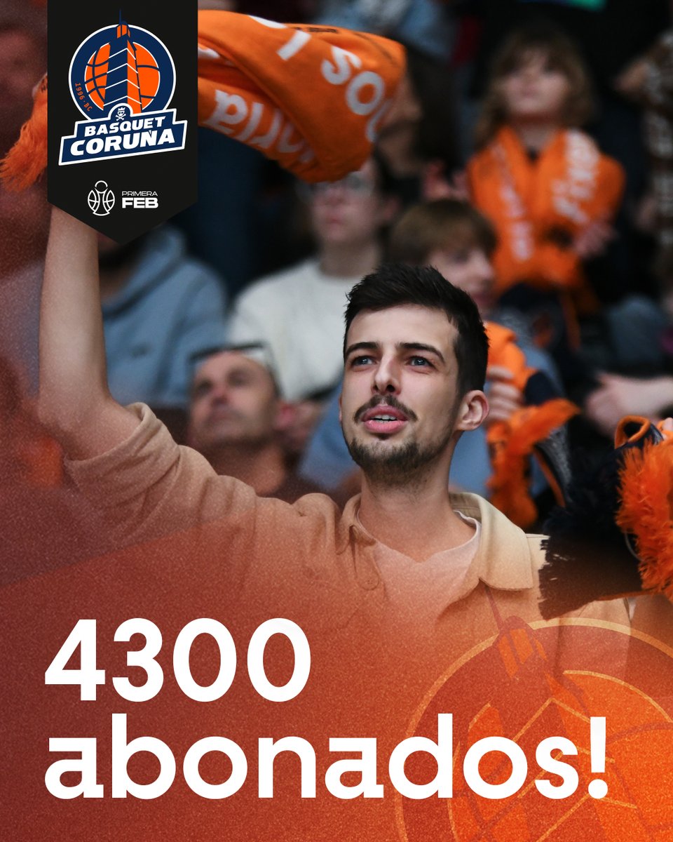 basquetcoruna's tweet image. Superamos os 4️⃣3️⃣0️⃣0️⃣‼
Quedan 10 días para que poidas formalizar o teu abono coa túa reserva! O domingo 27 de xullo finaliza o prazo para renovar o teu asento, cambialo ou formalizar un novo abono co prezo reducido.
Lembra que a partir do 4 de agosto o prezo dos abonos…