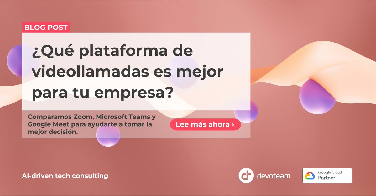 📞 ¿Zoom, Teams o Google Meet?

Comparamos estas 3 plataformas clave para que elijas la mejor para tu empresa según integración, seguridad y experiencia en trabajo híbrido.

👉 Lee el análisis: devo.team/fjzIz
#GoogleWorkspace #GoogleMeet #Productividad #Devoteam