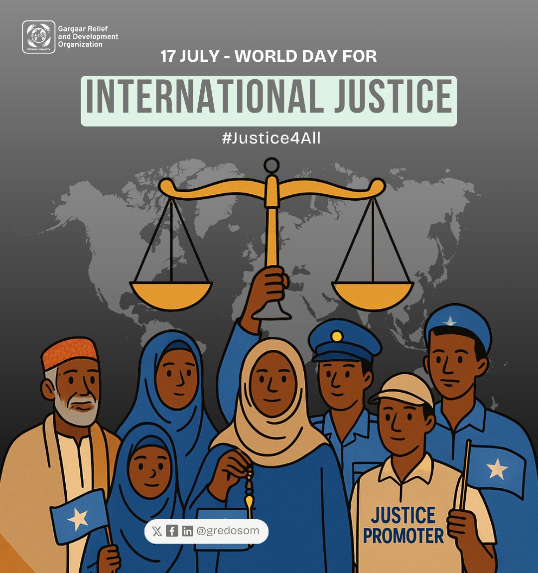 On World Day for International Justice, we celebrate the power of unity, dignity, and fairness. 
Justice is a right, not a privilege. and together, we work to make it accessible for all. 

#WorldJusticeDay #JusticeForAll #NabadayntaSomalia