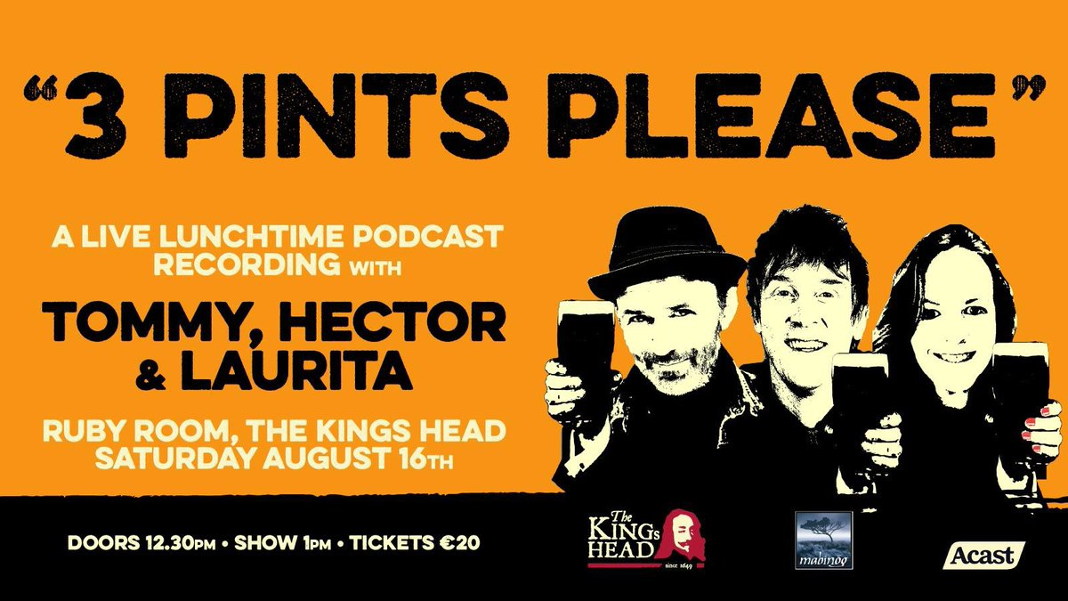 Tommy, Hector & Laurita Podcast (@tommyhectorshow) on Twitter photo โญ๏ธ ๐๐จ๐ฆ๐ง ๐๐ก๐ก๐ข๐จ๐ก๐๐๐ & ๐ข๐ก ๐ฆ๐๐๐ โญ๏ธ
Join Tommy, Hector and Laurita for a live lunch time podcast recording!
Date: 16th August 2025
Venue: Ruby Room, The Kings Head, Galway
๐ง๐ถ๐ฐ๐ธ๐ฒ๐๐ ๐ผ๐ป ๐๐ฎ๐น๐ฒ ๐ป๐ผ๐ ๐๐ถ๐ฎ ๐น๐ถ๐ป๐ธ ๐ถ๐ป ๐ฏ๐ถ๐ผ. โญ๏ธ ๐๐จ๐ฆ๐ง ๐๐ก๐ก๐ข๐จ๐ก๐๐๐ & ๐ข๐ก ๐ฆ๐๐๐ โญ๏ธ
Join Tommy, Hector and Laurita for a live lunch time podcast recording!
Date: 16th August 2025
Venue: Ruby Room, The Kings Head, Galway
๐ง๐ถ๐ฐ๐ธ๐ฒ๐๐ ๐ผ๐ป ๐๐ฎ๐น๐ฒ ๐ป๐ผ๐ ๐๐ถ๐ฎ ๐น๐ถ๐ป๐ธ ๐ถ๐ป ๐ฏ๐ถ๐ผ.