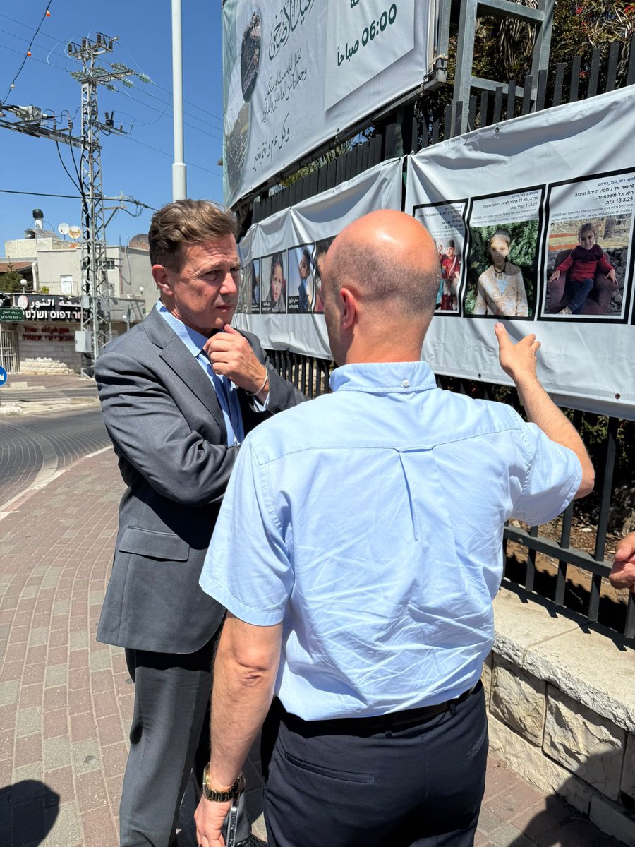 GerAmbTLV's tweet image. In Tira at the invitation of the mayor: fascinating to hear about the specific challenges of this Arab town (where so many have studied at German universities!). Moving to see the photos of the children killed in Gaza outside City Hall. @omdimbeyachad