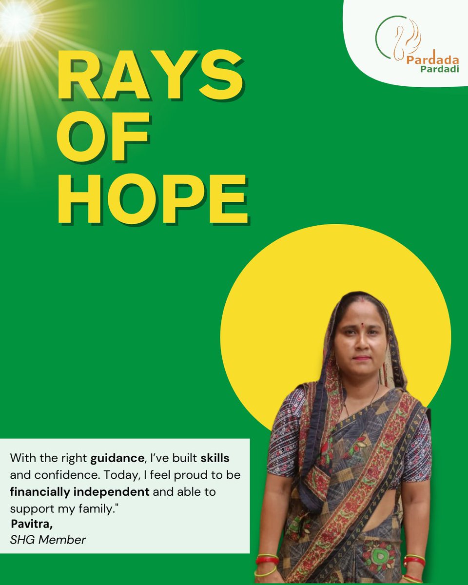 Pavitra, 29, from Lachhampur, joined the Radhika SHG in 2023. With training, she grew her shop income from ₹3,000 to ₹5,000+ and now tutors students too. She dreams of teaching at Pardada Pardadi—empowering girls like her.  #RaysOfHope #WomenEmpowerment #SHG