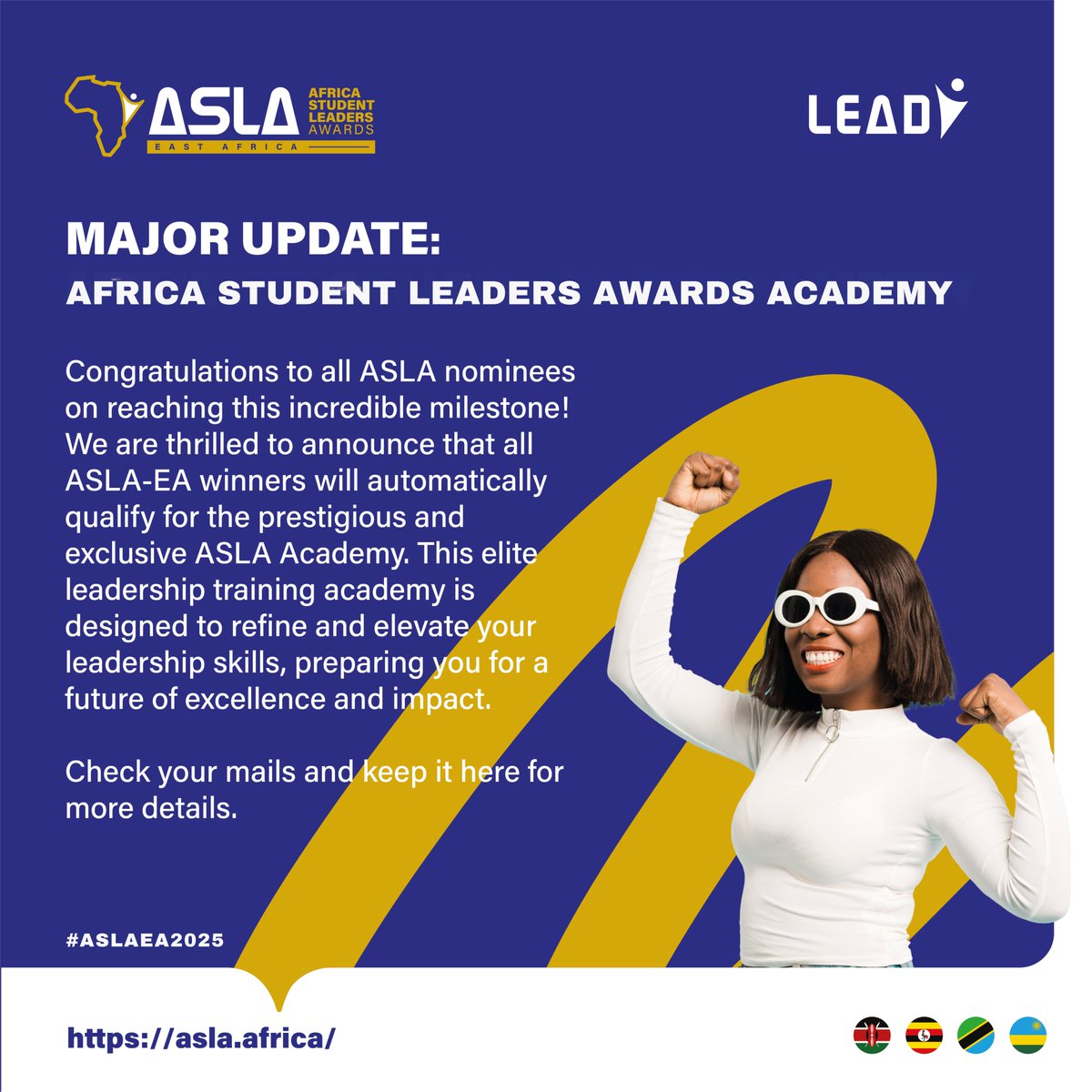 aslaafrica's tweet image. 🎓 ASLA Academy is BACK, and we’re leveling up!
From the spotlight to the strategy table, all ASLA-EA winners are officially in. Welcome to the next stage: where leadership meets legacy. 💥
We can’t wait to shape the future - starting with YOU.
#ASLAAcademy #ASLAEA2025