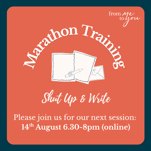 Marathon training, but not as you'd expect. Forget your trainers 👟, this requires a pen and paper 🖊️. From Aug we're running sessions for writers who may want to be involved in our marathon next Feb, it's a time to write for us whilst online with others.

buytickets.at/frommetoyou/17…