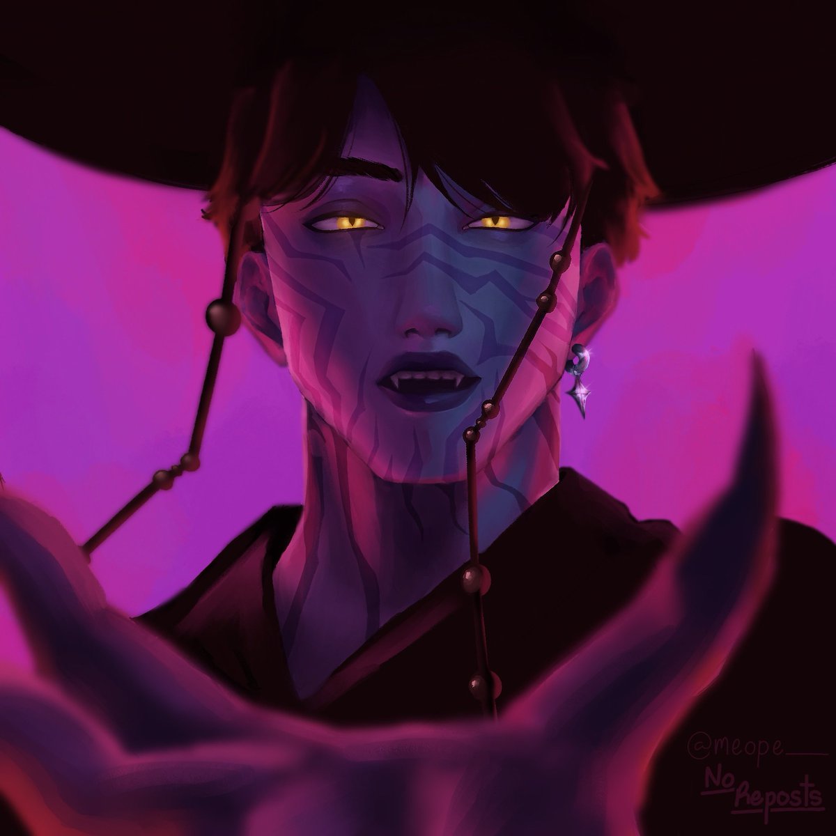 meope__'s tweet image. saja boy or whatever #KPOPDEMONHUNTERS #fanart