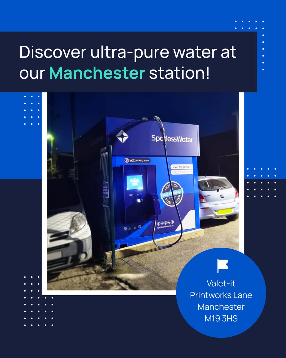Will you be visiting Manchester?🚗 Fill up today for convenient ultra-pure water!💦

spotlesswater.co.uk/articles/manch… 📌

#Manchester #SpotlessWater #ultrapurewater #SpotlessWaterUK #cleaning #valeting #detailing #ironing #beerbrewing #aquarium #fishkeeping #beekeeping