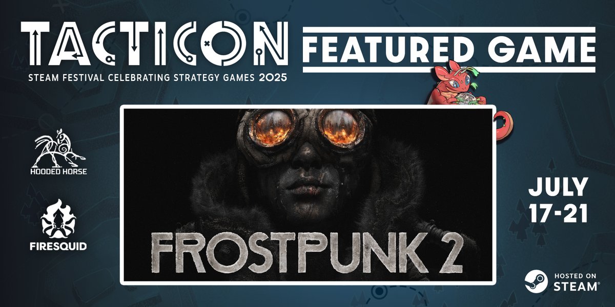 frostpunkgame's tweet image. Citizens 🗣️ We're thrilled that #Frostpunk 2 is part of #Tacticon, a digital event celebrating Strategy games on Steam 🖤
To mark the occasion, you can grab Frostpunk 2 with a 35% discount 💸 Don't miss it!