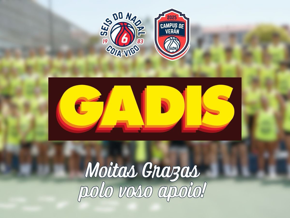 🏀 MOITAS GRAZAS <a href="/gadis/">Gadis</a> pola vosa colaboración unha tempada máis co Campus de Verán do <a href="/CBSeisNadalCoia/">Seis do Nadal - Coia</a>.

👏🏻 GRAZAS ao voso importante apoio tódolos participantes do Campus de Verán 2025 tiveron auga e merendas as dúas semanas!

🙌🏻 GRAZAS e GRAZAS! #GOS6IS