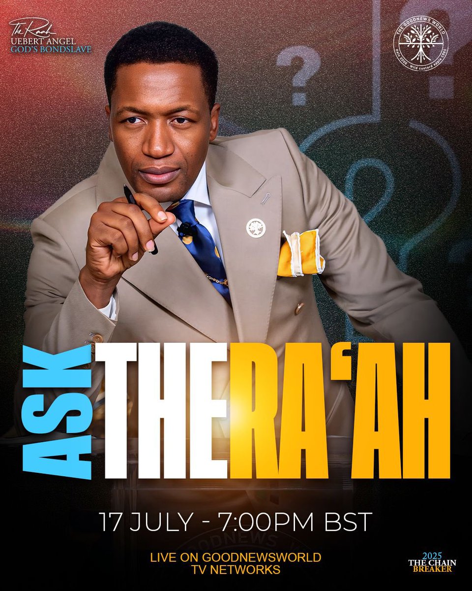 Join us at 7PM BST tonight for an amazing service — ASK THE RA’AH🙌

#UebertAngel #BurningQuestions