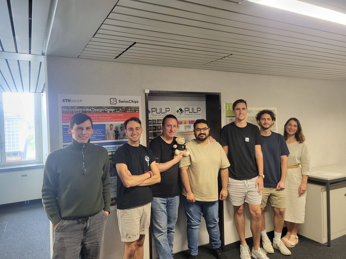 pulp_platform's tweet image. It's always a great pleasure for PULP and Charlie The Bear to welcome guests at IIS. Here is Sharjeel, a PhD student working on processor security at TalTech, who recently paid us a visit. Learn more about the TaiCHIP project: taichip.taltech.ee