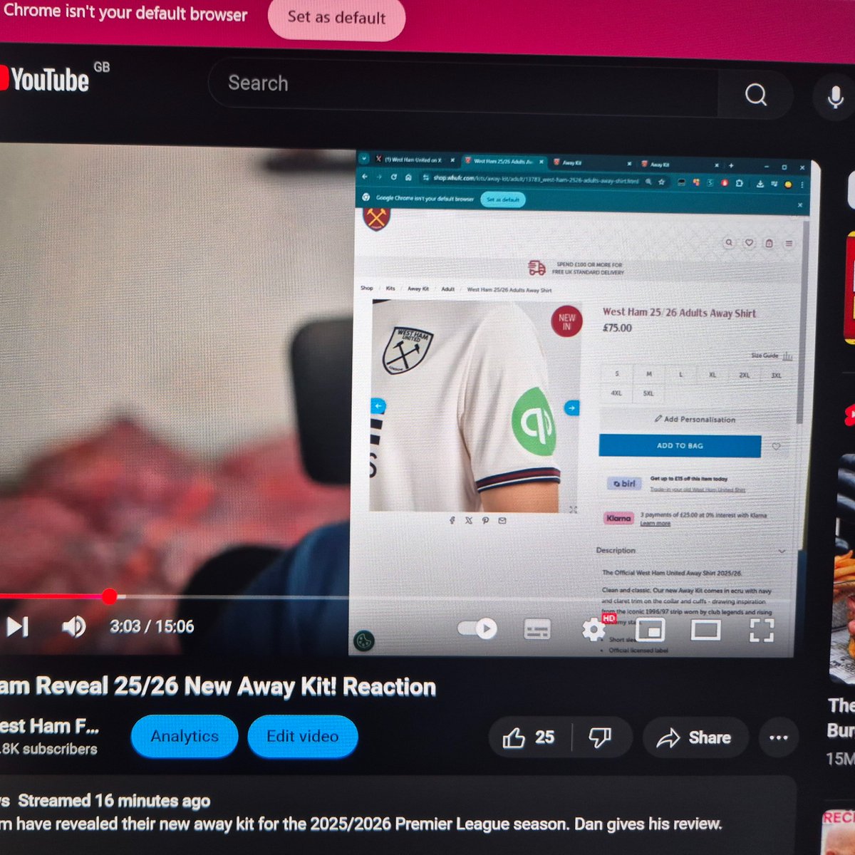 TheLawless's tweet image. How the framing of my kit reaction video looked on streamyard vs how it looked on YouTube 😭. And no one in the comments said anything 😩
