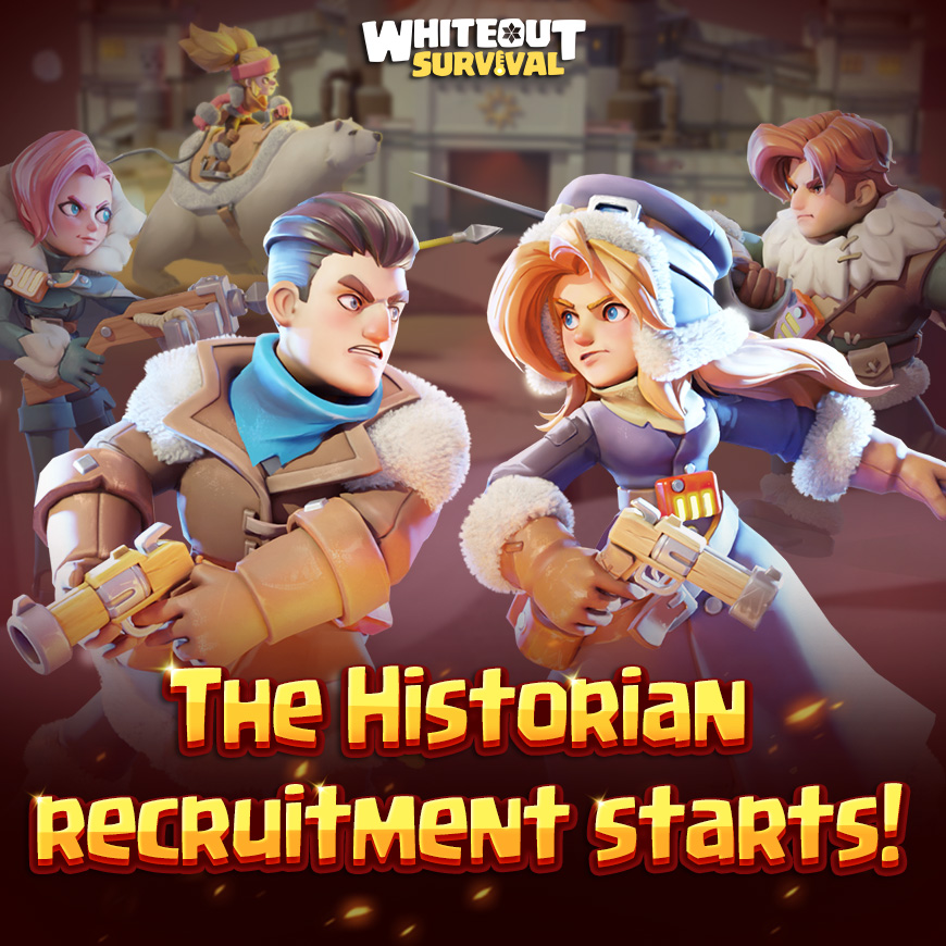 "Whiteout Survival" [The Historian] recruitment starts! 👀

It's time to capture the glory battles of your State with your camera! 👑 Upload exciting SVS battle videos for a chance to win exclusive Avatar Frame! 📢

📅 Event Schedule (UTC):
Submission: Now to July 25th
Judging: