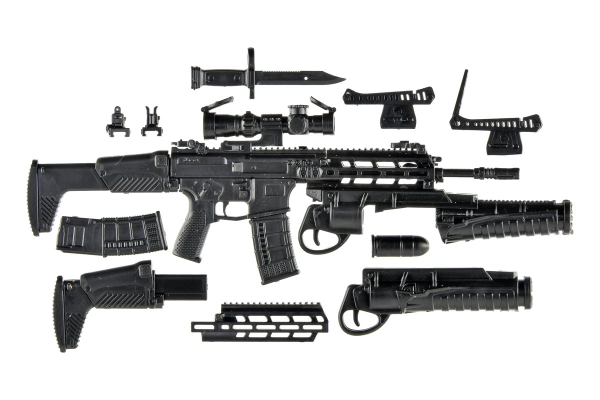 LittleArmory's tweet image. リトルアーモリーの20式小銃です🇯🇵
今回はグレネードランチャー付きとなっています。

全長7センチ程のミニチュアなのに、パーツ総数は３９点という…😎
