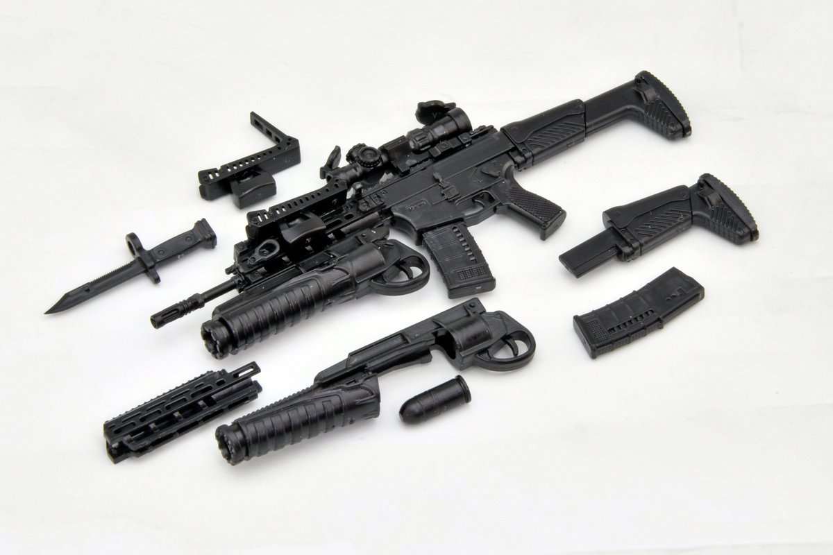LittleArmory's tweet image. リトルアーモリーの20式小銃です🇯🇵
今回はグレネードランチャー付きとなっています。

全長7センチ程のミニチュアなのに、パーツ総数は３９点という…😎