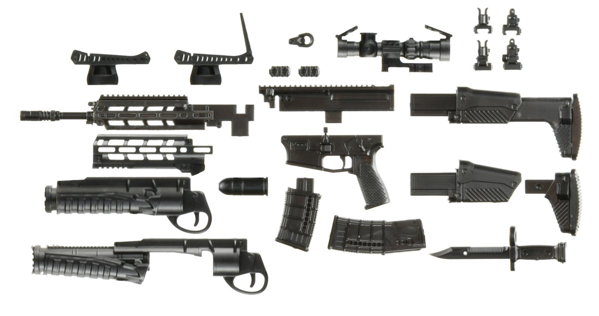 LittleArmory's tweet image. リトルアーモリーの20式小銃です🇯🇵
今回はグレネードランチャー付きとなっています。

全長7センチ程のミニチュアなのに、パーツ総数は３９点という…😎