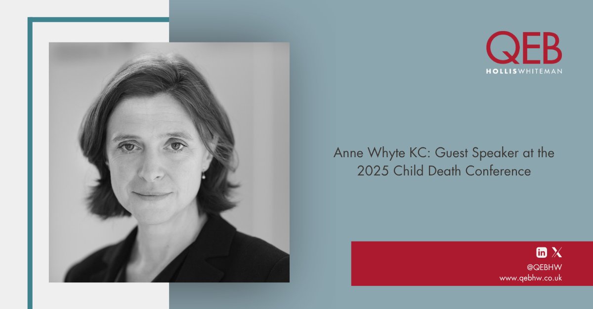 QEBHW's tweet image. Anne Whyte KC of QEB Hollis Whiteman spoke at the 2025 Child Death Conference, which took place across 14 and 15 July.