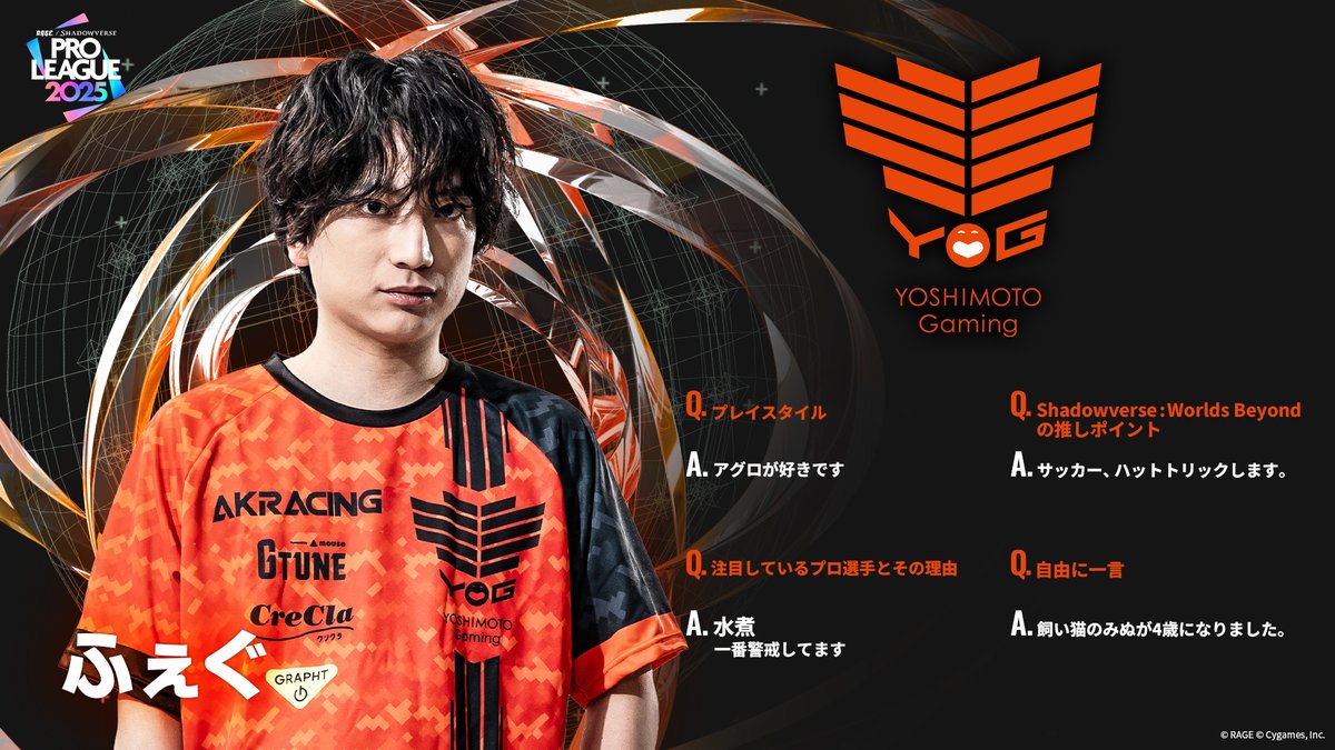 ShadowverseRAGE's tweet image. 【#RSPL 2025】
RSPL2025参戦チームの選手をご紹介!
🟠よしもとゲーミング
ふぇぐ @feeeeeeeeeg
だーよね @dayone_sha723
ぱらちゃん @para_chan_
🔗公式HP
pro-league.shadowverse-wb.com/?utm_source=t.…