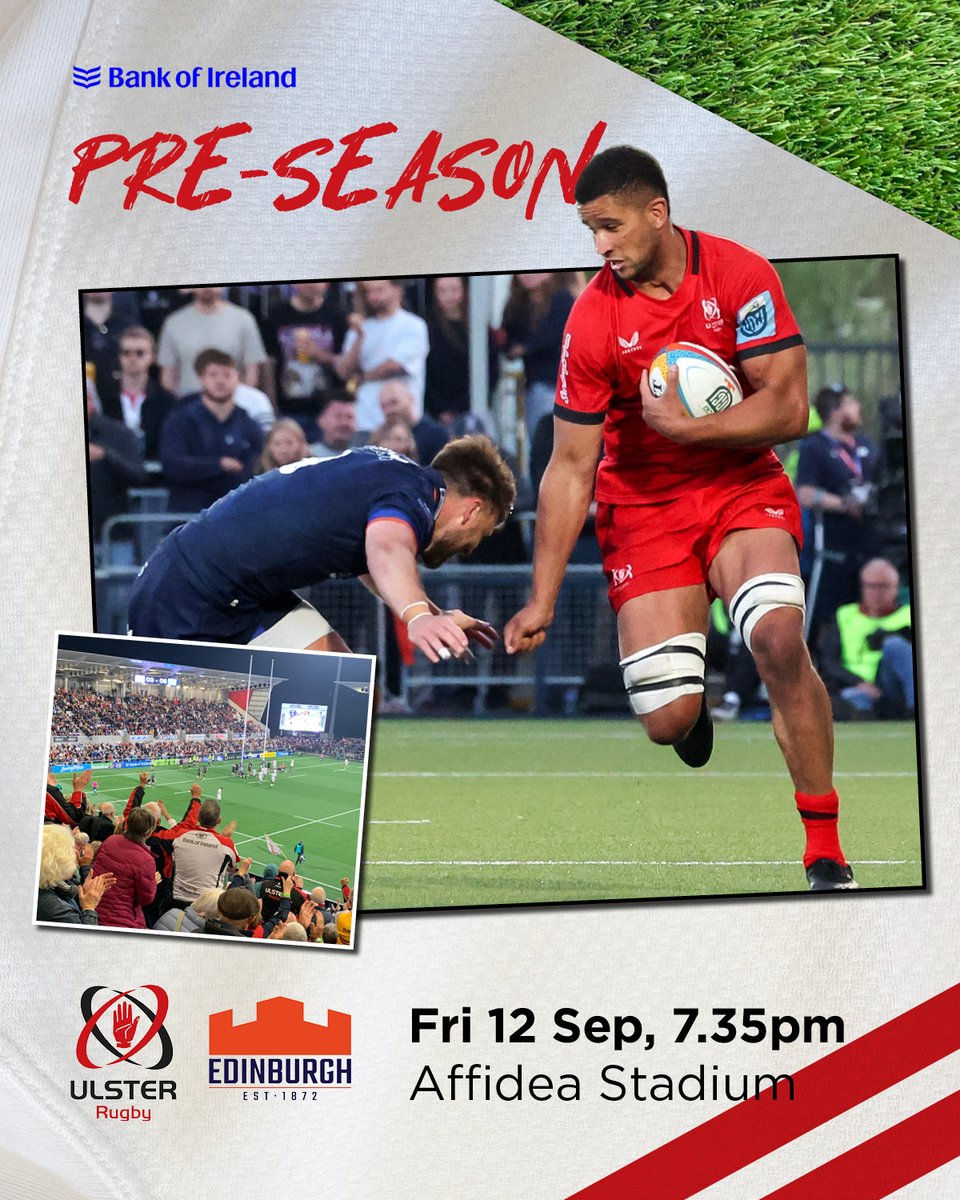 Ulster Rugby (@ulsterrugby) on Twitter photo We can confirm that we'll be taking on <a href="/EdinburghRugby/">Edinburgh Rugby</a> in a <a href="/bankofireland/">Bank of Ireland</a> pre-season clash at Affidea Stadium ๐
More on the match below ๐
ulster.rugby/content/ulsterโฆ We can confirm that we'll be taking on <a href="/EdinburghRugby/">Edinburgh Rugby</a> in a <a href="/bankofireland/">Bank of Ireland</a> pre-season clash at Affidea Stadium ๐
More on the match below ๐
ulster.rugby/content/ulsterโฆ