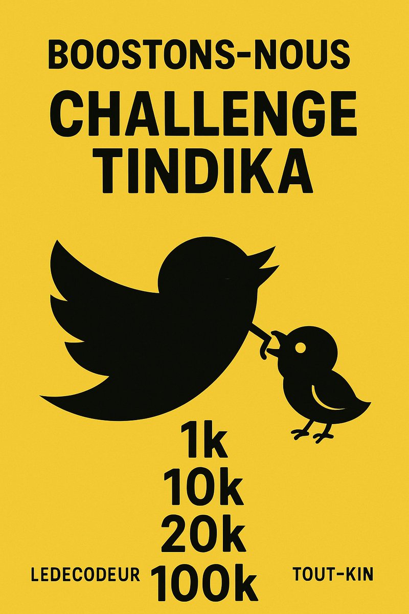#jeudi challenge  #TINDIKA !
Aujourd'hui, nous allons suivre ce compte 
✅ <a href="/decodeurtout/">LeDécodeur Tout-Kin 🎯</a> maintenant !
Si tu es chaud, follow-back direct — on grandit ensemble !
C’est parti… qui est prêt ? Dépose ton 📧@ en commentaire, 
♥like et 🔄retweete pour la visibilité