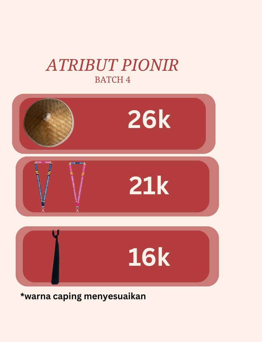 atributcasu's tweet photo. 📲 CP:
https://t.co/ZvLS5mRAzG (Novaldi)
https://t.co/iyuMAElD0D (Kafka)
📩 Info lebih lanjut? Langsung kepoin sosmed kita ya:
@atributpionir_casu on Instagram
@casugenkugm on tiktok
@atributcasu on X
#maba #gamada #atribut #pionir #ugm https://t.co/3WRHtjbJAC