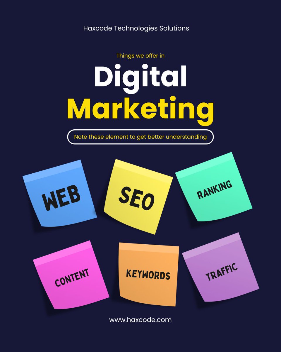 haxcode_hc's tweet image. 🚀 Want to grow online?
Here’s what Digital Marketing really involves:
✔️ Web
✔️ SEO
✔️ Keywords
✔️ Ranking
✔️ Content
✔️ Traffic
At Haxcode Technologies Solutions, we craft strategies that convert clicks into clients.
🌐 haxcode.com
#DigitalMarketing #SEO