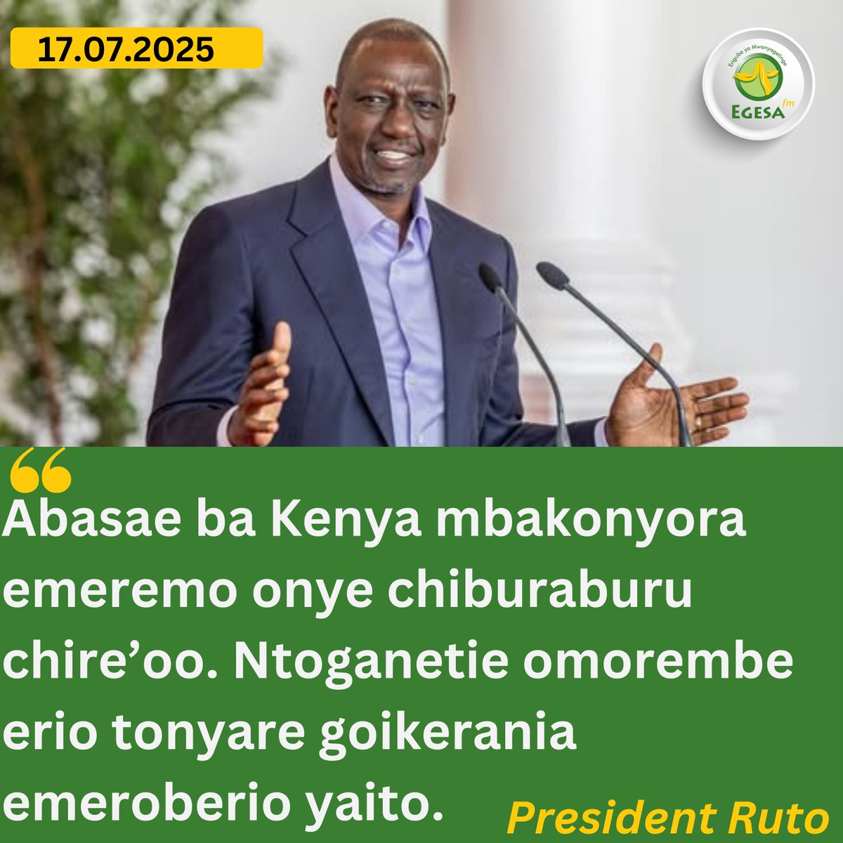 Stop violence for us to implement our plan- President Ruto
#egesadigital