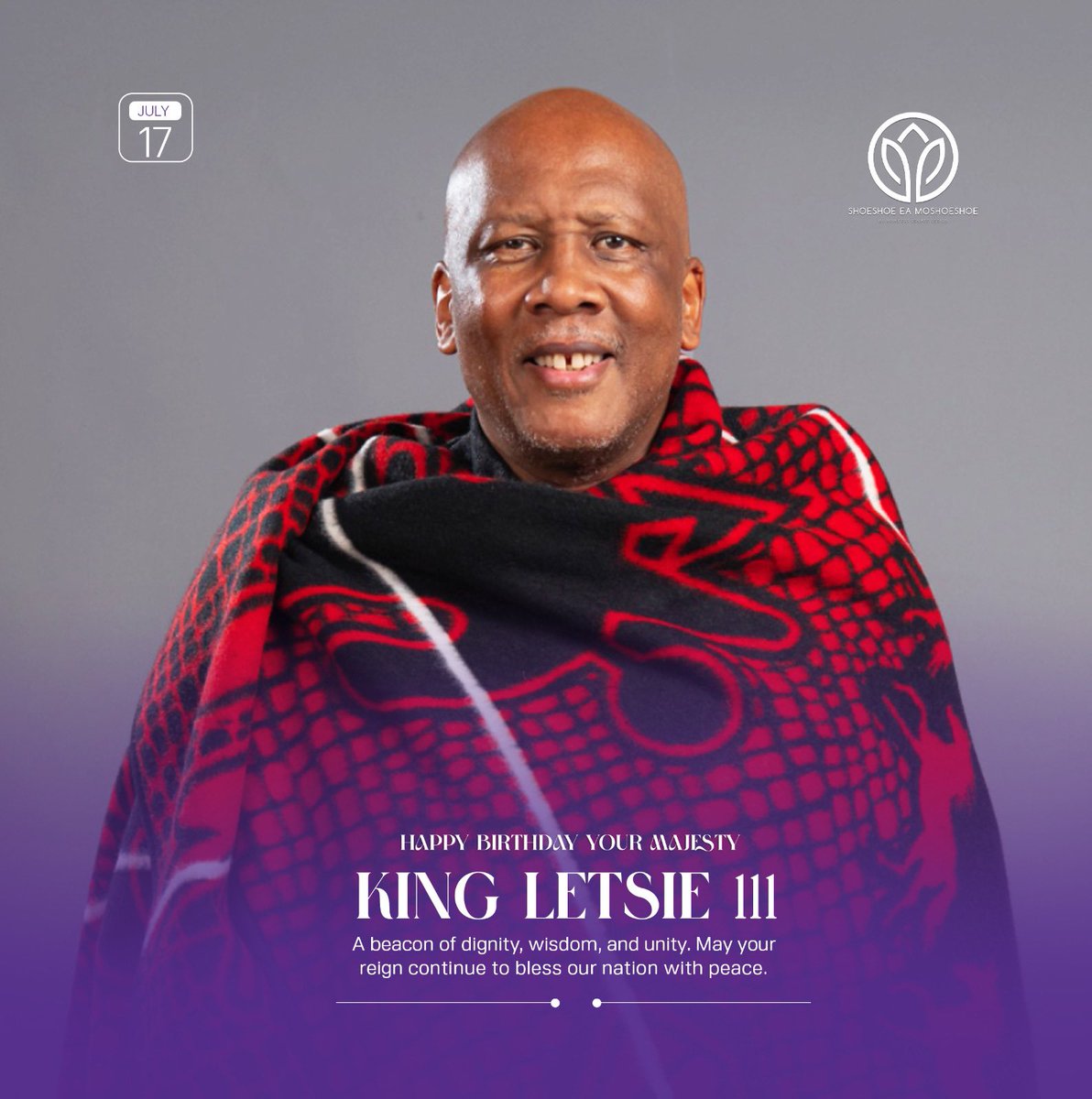Happy Birthday to His Majesty, My Father, The King!
Today, we celebrate more than just a birthday; we honor the strength, wisdom, and grace of a true nation-builder. Your leadership inspires generations and your love as a father is a gift beyond measure. U re holele Rabasotho