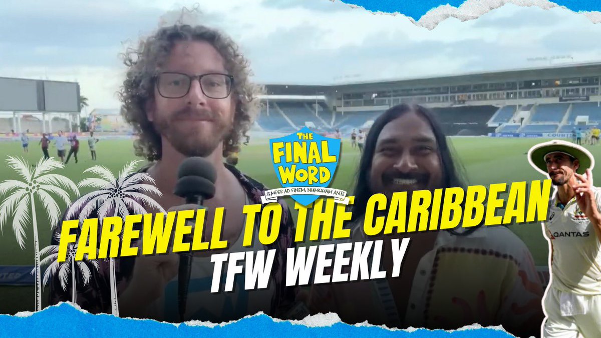 Final_Word_Pod's tweet image. It’s the end of the Caribbean trip—possibly the last Test tour there. Geoff and Bharat convene in the hammock one more time to look over what happened, and discuss everything from the world of cricket in our latest weekly show.
Listen now: pod.fo/e/2fd757
