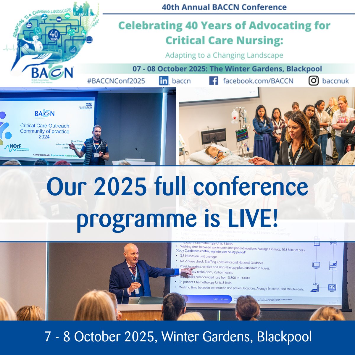 🚨 The BACCN Conference Programme is LIVE! 🚨
See what's in store and register now: baccn.org/conference/
Join us for one of the most exciting events in critical care nursing! 💙
#BACCN2025 #NursingConference